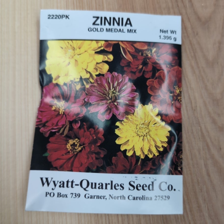 Zinnia Gold Medal Seed Packet Midnight Bee Supply